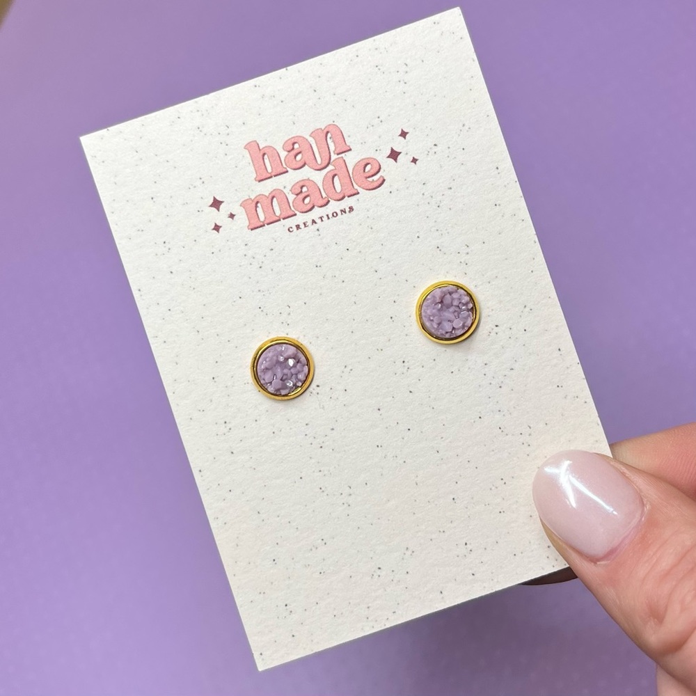Mardi Gras Geode Earrings